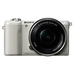 Sony A5100 Compact System Camera with 16-50mm OSS Lens, HD 1080p, 24.3MP, Wi-Fi, NFC, OLED, 3 Tilting Touch Screen White